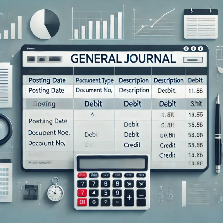 General journal template in business central